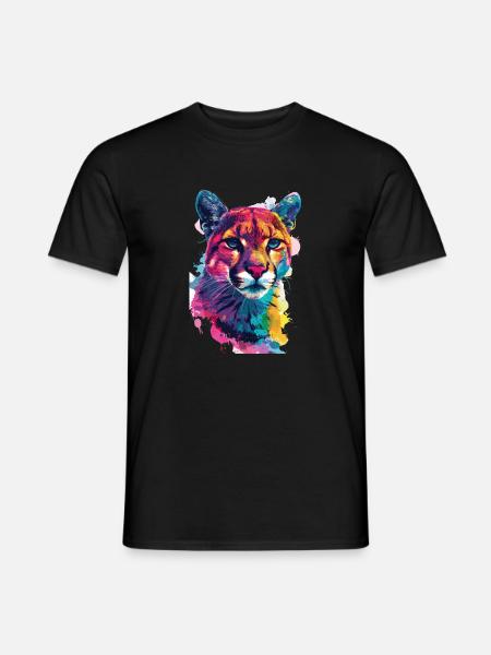 Bunter Kunst Wildtiere - Männer T-Shirt - Schwarz