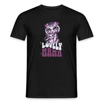 Niedlicher weißer Tiger Tiger Baby Lovely Mama - Männer T-Shirt - Schwarz - Vorne - AI Model Male 178 light (178cm)