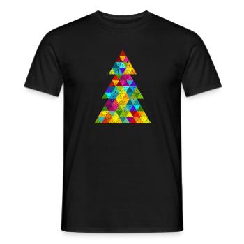 bunter Weihnachtsbaum Oh Tannenbaum Hipster Grunge - Männer T-Shirt - Schwarz - Vorne - AI Model Male 178 light (178cm)