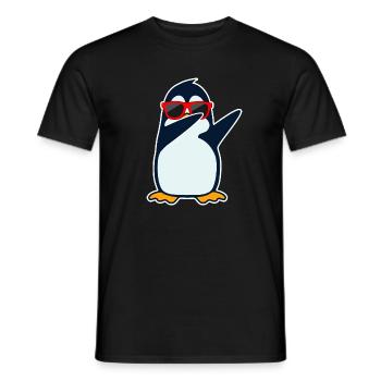 Dabbing penguin - Men's T-Shirt - black - Front - AI Model Male 178 light (178cm)
