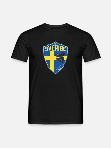 Svezia - Stemma - Scudo - T-shirt herr - svart