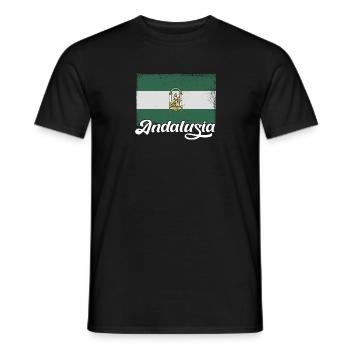 Spanien Andalusien Iberische Halbinsel Flagge - Männer T-Shirt - Schwarz - Vorne - AI Model Male 178 light (178cm)