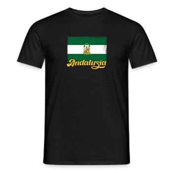 Spanien Andalusien Iberische Halbinsel Flagge - Männer T-Shirt - Schwarz - Vorne - AI Model Male 178 light (178cm)