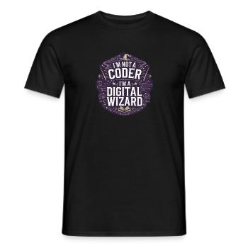 I'm Not a Coder I'm a Digital Wizard Programmierer - Männer T-Shirt - Schwarz - Vorne - AI Model Male 178 light (178cm)
