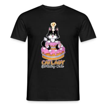 Geburtstag Geschenk Katze Torte Kuchen Katzenlady - Männer T-Shirt - Schwarz - Vorne - AI Model Male 178 light (178cm)