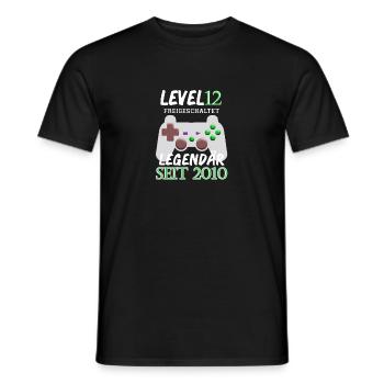 Level 12 Geburtstag seit 2010 - Männer T-Shirt - Schwarz - Vorne - AI Model Male 178 light (178cm)