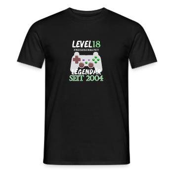 Level 18 Geburtstag Junge Jungen Lustig 2004 - Männer T-Shirt - Schwarz - Vorne - AI Model Male 178 light (178cm)