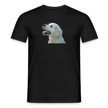 Golden Retriever chiot - T-shirt homme - noir - Devant - AI Model Male 178 light (178cm)