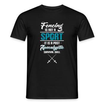 Escrime Escrime Épée Masque de Combat - T-shirt homme - noir - Devant - AI Model Male 178 light (178cm)
