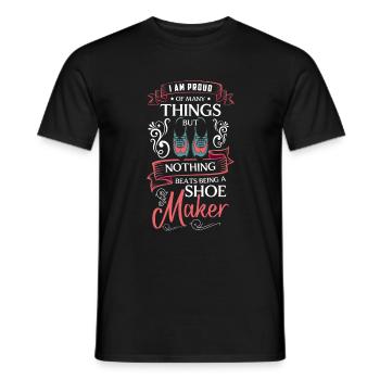 Travail de bottes de cordonnier - T-shirt homme - noir - Devant - AI Model Male 178 light (178cm)