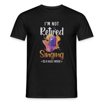 Sänger Melodie Noten Mikrofon - Männer T-Shirt - Schwarz - Vorne - AI Model Male 178 light (178cm)