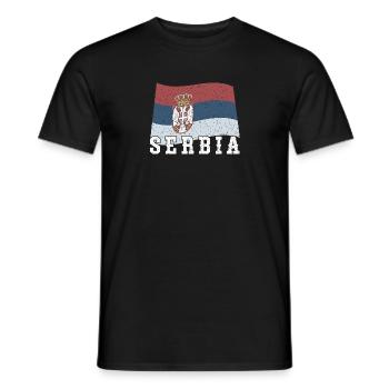 Serbien Herkunft Heimat Liebe Adler National Balka - Männer T-Shirt - Schwarz - Vorne - AI Model Male 178 light (178cm)