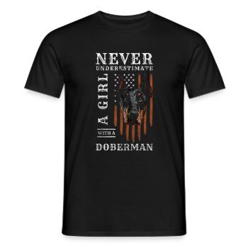 Doberman Dog Owner Service Dogs Dog Love - Men's T-Shirt - black - Front - AI Model Male 178 light (178cm)