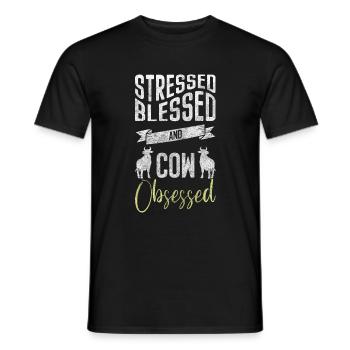 Bœuf fermier Sweet Economy - T-shirt homme - noir - Devant - AI Model Male 178 light (178cm)