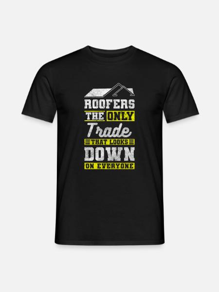Dachdecker Ziegel Häuser Dachdeckermeister - Männer T-Shirt - Schwarz
