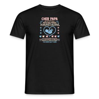 Cher Papa Joyeuse Premiere Fete Des Peres Papa - T-shirt homme - noir - Devant - AI Model Male 178 light (178cm)
