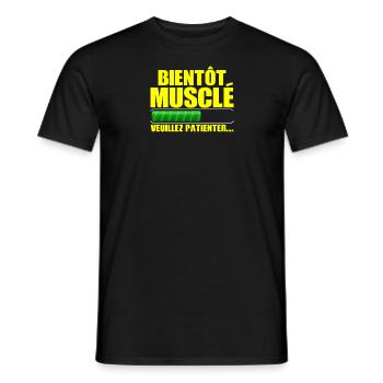 Bientôt Musclé Muscles En Cours Fitness Humour - T-shirt homme - noir - Devant - AI Model Male 178 light (178cm)
