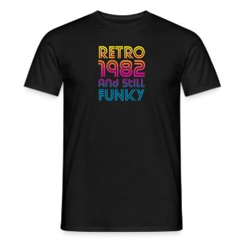 1982 Anniversaire rétro - T-shirt homme - noir - Devant - AI Model Male 178 light (178cm)