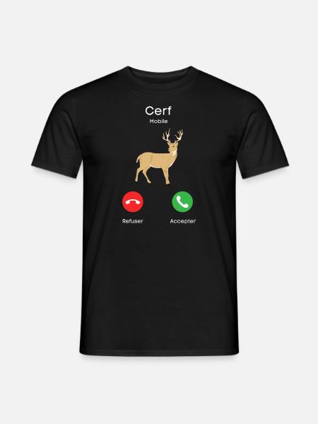 appel de cerf - T-shirt homme - noir