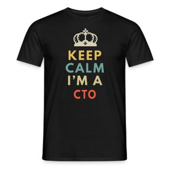 keep calm im a cto - Men's T-Shirt - black - Front - AI Model Male 178 light (178cm)