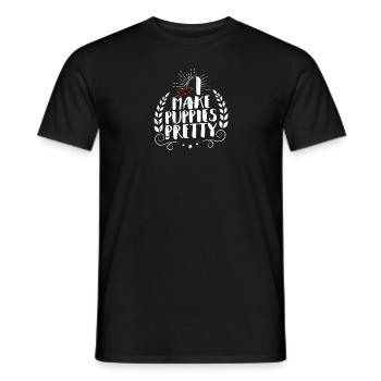 Hundefriseur Grooming Hunde Pflege Spruch - Männer T-Shirt - Schwarz - Vorne - AI Model Male 178 light (178cm)