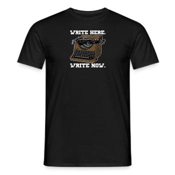 Author Books Writer Typewriter - Men's T-Shirt - black - Front - AI Model Male 178 light (178cm)