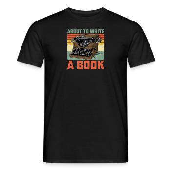 Machine à écrire Livres de littérature pour machines à écrire - T-shirt homme - noir - Devant - AI Model Male 178 light (178cm)