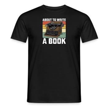 Machine à écrire Livres de littérature pour machines à écrire - T-shirt homme - noir - Devant - AI Model Male 178 light (178cm)