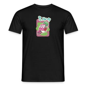 Milkshake Erdbeere Japan Makronen Geschenk - Männer T-Shirt - Schwarz - Vorne - AI Model Male 178 light (178cm)
