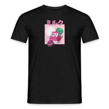 Japan Japanisch Getränk Erdbeere Milkshake - Männer T-Shirt - Schwarz - Vorne - AI Model Male 178 light (178cm)