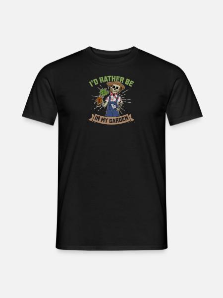 Garden Gardening Gardener Skeleton Spooky - Men's T-Shirt - black