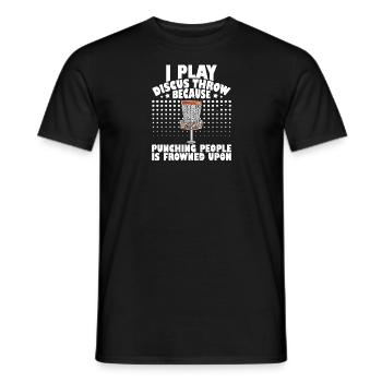 Throwing Disc Golf Disc Gold Player Frisbee Sport - Men's T-Shirt - black - Front - AI Model Male 178 light (178cm)
