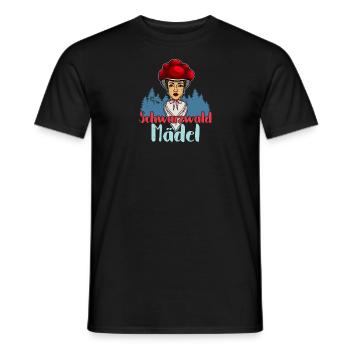 Schwarzwald Schwaben Bollenhut Mädel Spruch - Männer T-Shirt - Schwarz - Vorne - AI Model Male 178 light (178cm)