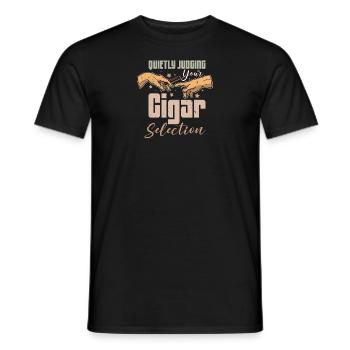 Smoker Tobacco Cigar Cigars Smoking Saying - Men's T-Shirt - black - Front - AI Model Male 178 light (178cm)