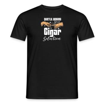 Smoker Tobacco Cigar Cigars Smoking Saying - Men's T-Shirt - black - Front - AI Model Male 178 light (178cm)
