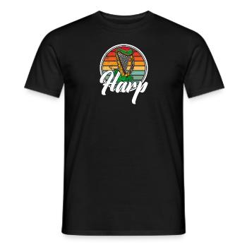 Musikschule Harfe Harfenist Irland Irisch - Männer T-Shirt - Schwarz - Vorne - AI Model Male 178 light (178cm)