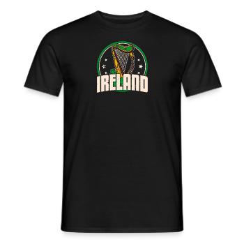 Celtic Harp Ireland Music School Musicians - Men's T-Shirt - black - Front - AI Model Male 178 light (178cm)