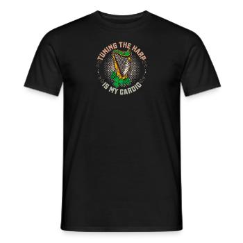 Konzert Musik Musiker Harfe Harfenist Spruch - Männer T-Shirt - Schwarz - Vorne - AI Model Male 178 light (178cm)