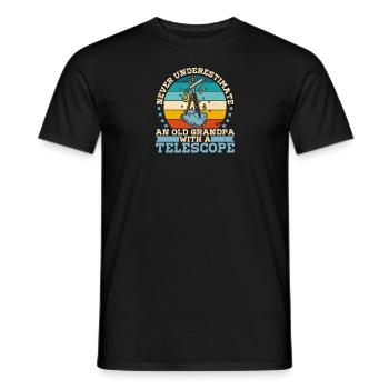 Télescope École de physique Astronomie Étoiles - T-shirt homme - noir - Devant - AI Model Male 178 light (178cm)