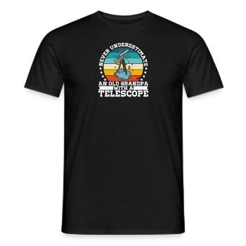 Télescope École de physique Astronomie Étoiles - T-shirt homme - noir - Devant - AI Model Male 178 light (178cm)