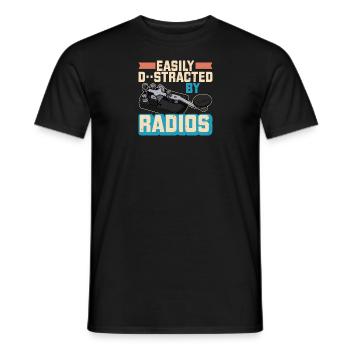 Radio Operator Morse Mortar Ham Radio Radio - Men's T-Shirt - black - Front - AI Model Male 178 light (178cm)