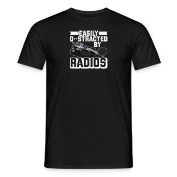 Radio Operator Morse Mortar Ham Radio Radio - Men's T-Shirt - black - Front - AI Model Male 178 light (178cm)