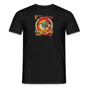 Seilrutschen Ziplining Zipline Wald Hobby Berge - Männer T-Shirt - Schwarz - Vorne - AI Model Male 178 light (178cm)