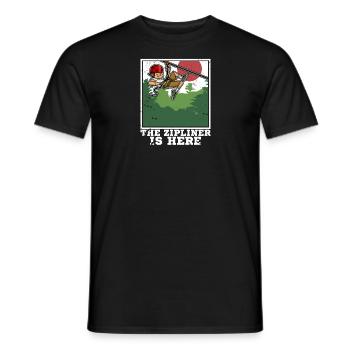 Ziplining Walf Zipliner Seilrutschen Sport Spruch - Männer T-Shirt - Schwarz - Vorne - AI Model Male 178 light (178cm)