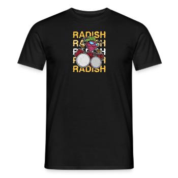 Rettich Nutzpflanze Garten Schlagzeug Spruch - Männer T-Shirt - Schwarz - Vorne - AI Model Male 178 light (178cm)