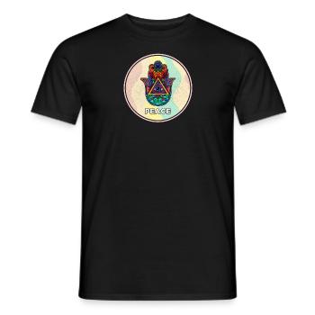 Hamsa Hand Zeichen Yoga Buddhismus Talisman - Männer T-Shirt - Schwarz - Vorne - AI Model Male 178 light (178cm)