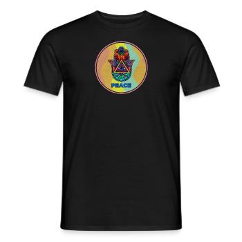Hamsa Hand Zeichen Yoga Buddhismus Talisman - Männer T-Shirt - Schwarz - Vorne - AI Model Male 178 light (178cm)