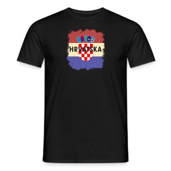 Croatie Croates Origine Lieu de naissance Drapeau - T-shirt homme - noir - Devant - AI Model Male 178 light (178cm)