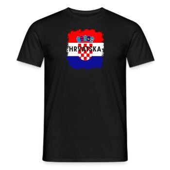 Croatie Croates Origine Lieu de naissance Drapeau - T-shirt homme - noir - Devant - AI Model Male 178 light (178cm)