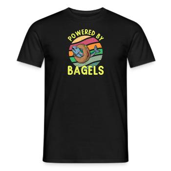 Jewish Culture Salmon on Bagel Israel Food - Men's T-Shirt - black - Front - AI Model Male 178 light (178cm)